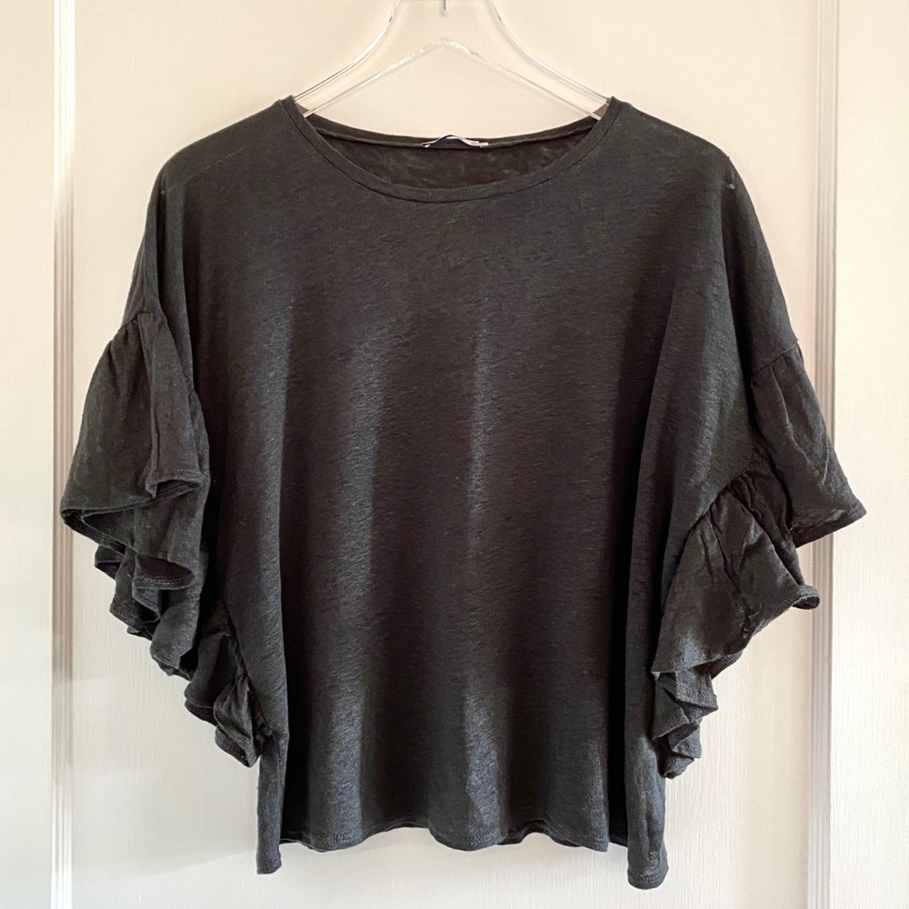 Zara Ruffled Sleeve Sweater